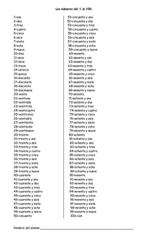 Los Numeros En Ingles Del 1 Al 1000 Andmd