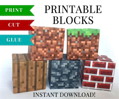 Minecraft Tnt Papercraft Set 1 Minecraft Printable Papercraft Blocks