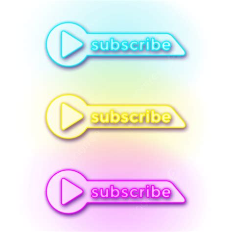 Neon Subscribe Button Hd Transparent Neon Subscribe Button With Play