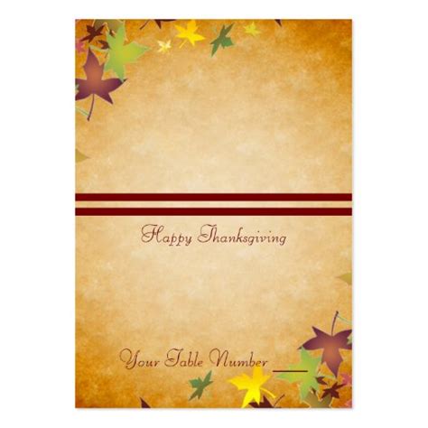 Fall Autumn Harvest Thanksgiving Table Placecard Large Business Card