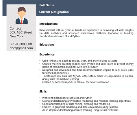 This means avoiding overly wordy sentences and abbreviations where appropriate. Sample Resume For Data Scientist | louiesportsmouth.com