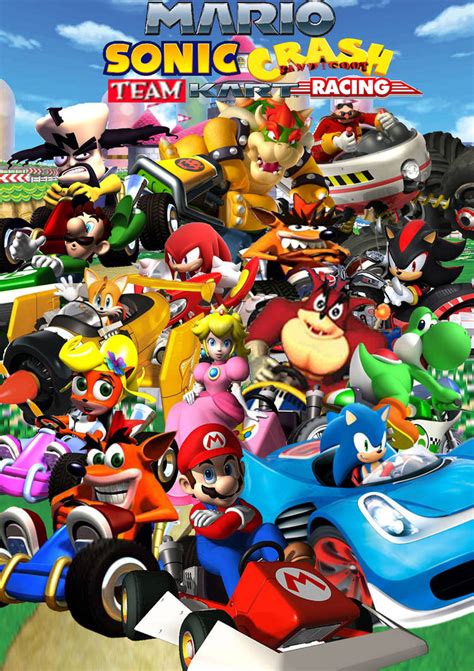 Mario Sonic And Crash Team Kart Racing By Supersaiyancrash On Deviantart
