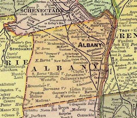 Albany County New York 1897 Map Rand Mcnally Ravena Delmar