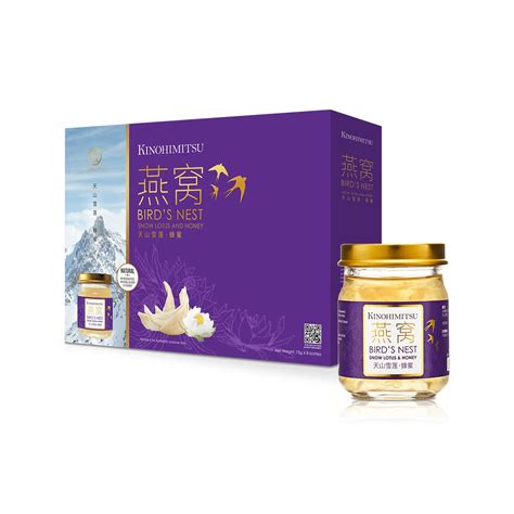 Every piece of the bird's nest is carefully cleansed and no bleaching agent is used. Bird's Nest with Snow Lotus & Honey 8's - Kinohimitsu