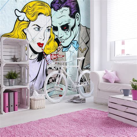 Removable Wallpaper Mural Peel And Stick Colorful Graffiti Etsy