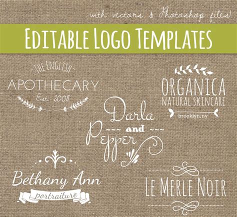Premade Logo Design Templates Editable Logo Designs Etsy