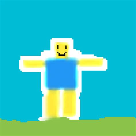 Pixilart Glowing Roblox Noob By Thecoolcat