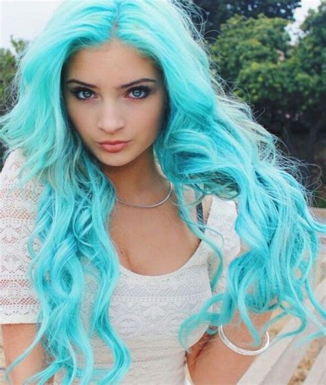 Bright Turquoise Blue Pastel Dyed Hair Color Hair Dye Colors