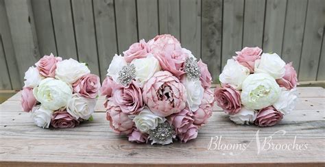 Dusty Rose And Ivory Wedding Bouquet Wedding Flowers Bridesmaid