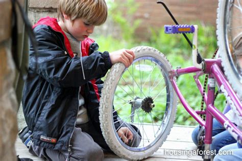Leaks or holes in the inflatable rubber tube to fix the problem, you need to remove the wheel, take out the tube, repair or replace the tube, and put everything back together. Fixing a Bike Tire | Housing a Forest