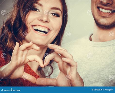 Young Couple Making Heart Shape By Hands Stock Photo Image Of