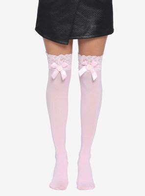 Hot Topic White Strawberry Lace Fishnet Thigh Highs Mall Of America
