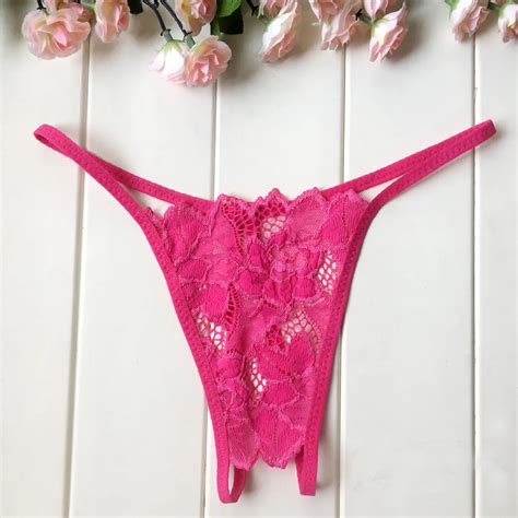 New Open Crotch Sexy G String Thongs Female Transparent Lace Panties Women Underwear Sexy