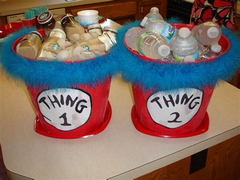 Thing 1 & thing 2 baby showers are a huge growing trend for twins baby showers! Thing 1 & Thing 2 beverage buckets for a Baby Shower for ...