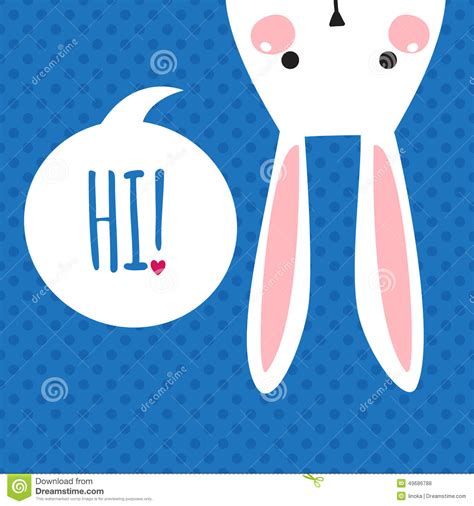 Greeting Card With Funny Bunny Easter Bunny Ears Stock