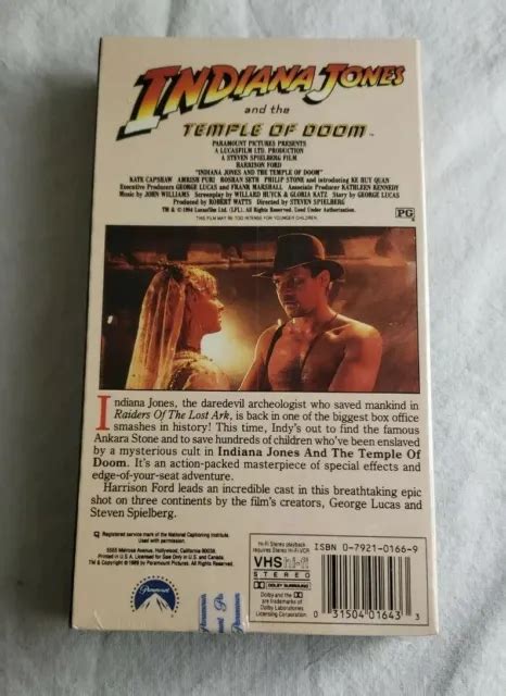 INDIANA JONES AND The Temple Of Doom VHS 1989 Factory Sealed 39 88