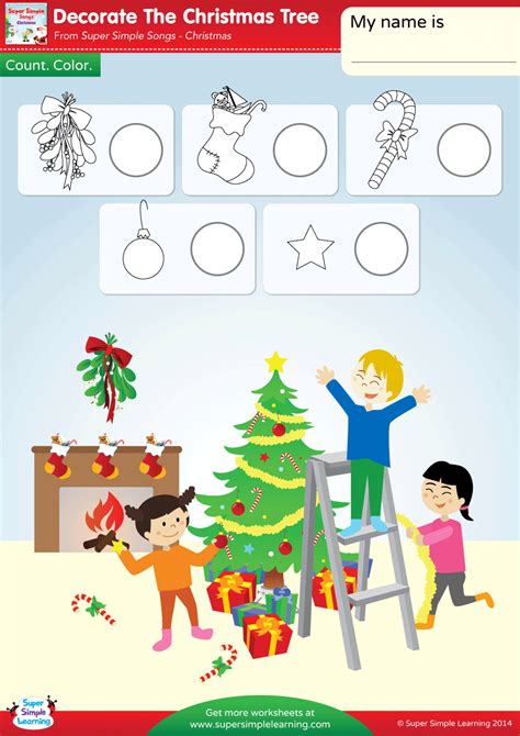Free flashcards, worksheets, coloring pages, and more! Decorate The Christmas Tree Worksheet - Count & Color ...