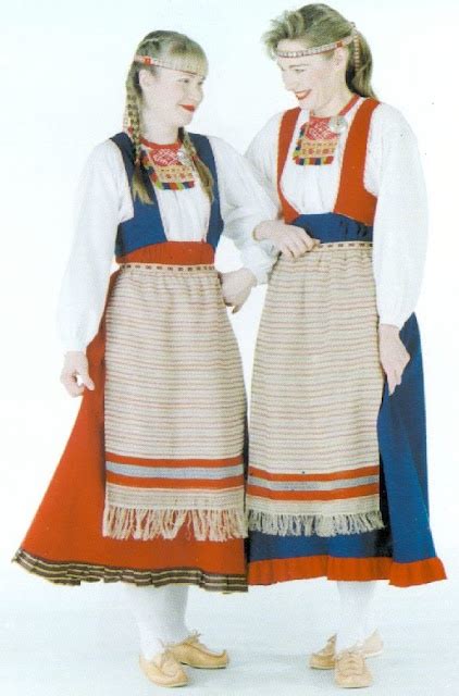 Folk Costumes Of Sakkola Russia Karelia Or Finland Finnish Clothing