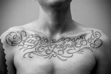 Chest Lettering Fonts Tattoo By Czi Tattoo Studio