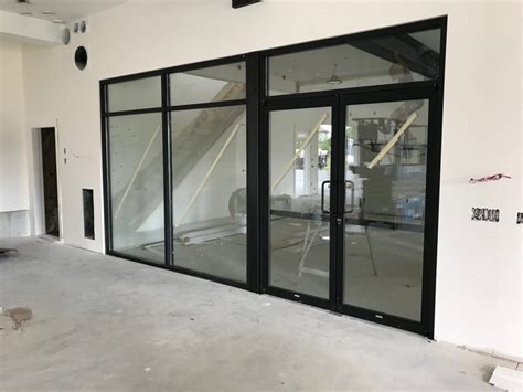 Black Aluminum Storefront Installed In Abbotsford Valley West Glass