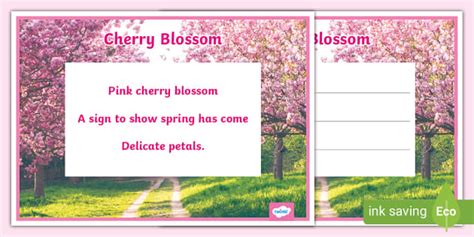 Cherry Blossom Haiku Poem Example Teacher Made Twinkl