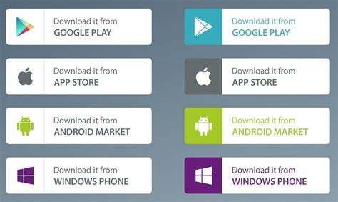 With play store, you can search and download a wide. Free App Market Download Buttons PSD - TitanUI