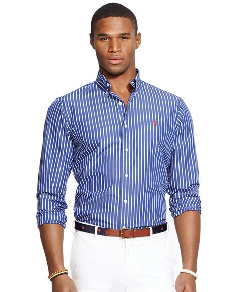 Lyst Polo Ralph Lauren Men S Men S Long Sleeve Striped Poplin Shirt