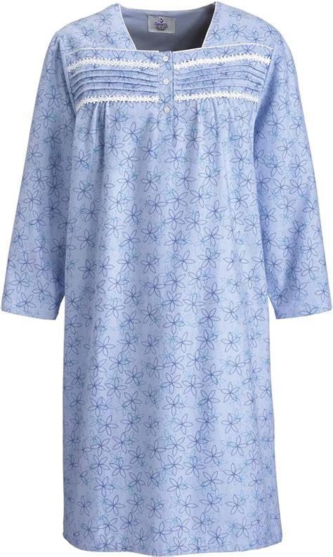 Silverts Disabled Elderly Needs Womens Flannel Adaptive Hospital Gowns Open Back Nightgowns