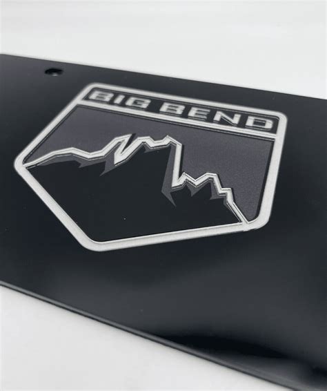 Acrylic Premium Black License Plate W Ford Bronco Big Bend Badge Logo