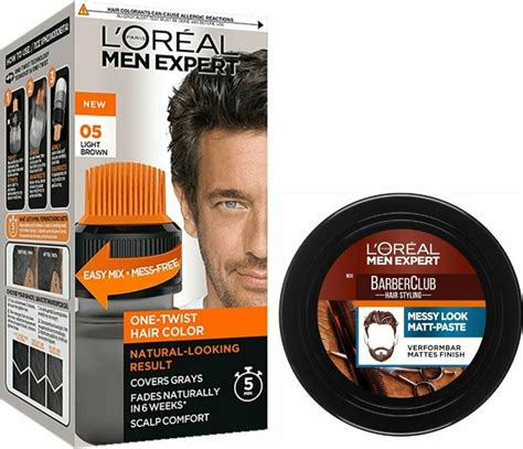 L Oreal Paris Men Expert One Twist Hair Colour No Light Brown Ml Messy Hair Molding Clay