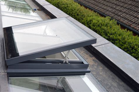 Electrically Hinged Visionvent Skylight Integrated With Flushglaze