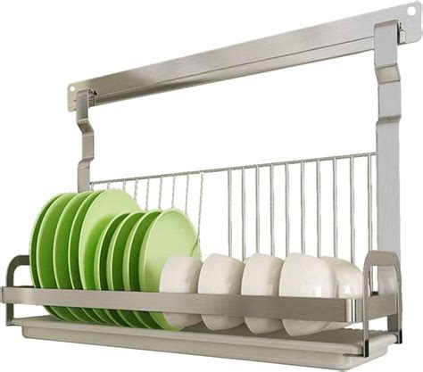 Foldable Wall Mounted Stainless Steel Dish Drain Rack Multipurpose