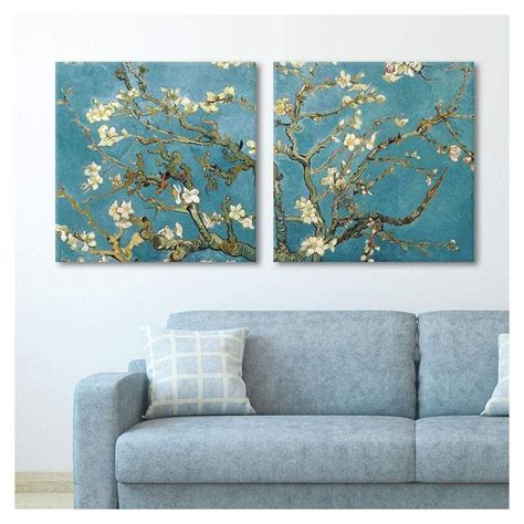 Wall26 2 Panel Square Canvas Wall Art Almond Blossom By Vincent Van Gogh Giclee Print