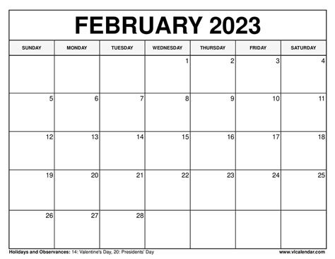 Printable February 2021 Calendar Templates With Holidays