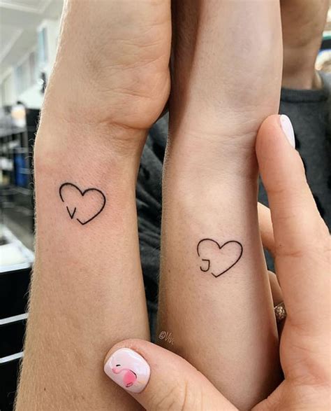Heart Couple Temporary Tattoo Custom Name Heart Tattoo Tiny Etsy