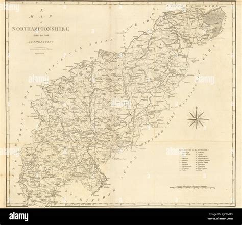 A Map Of Northamptonshire From The Best Authorities County Map Cary