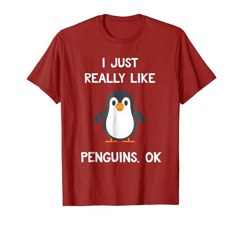 Funny Penguin T Shirt Cute Just Really Like Penguins Shirt Ln Lntee