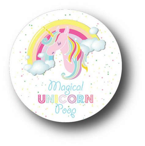 30 Magical Unicorn Poop Birthday Party Favors Treat Bag Stickers For