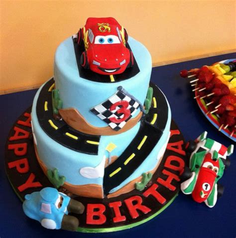 Searching for present ideas for a toddler who has everything? 2 tier Cars theme birthday cake for 3 year-old.JPG (1 comment)