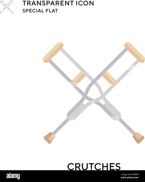 Crutches Vector Icon Flat Style Illustration Eps 10 Vector Stock