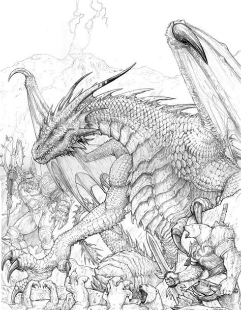 Check Out This Amazing Adult Coloring Page Of A Dragon For More Like
