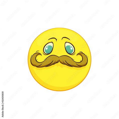 Smiley Face With Mustache Cartoon Images Stock Vector Adobe Stock