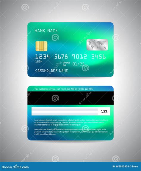Vector Credit Card Front And Back Side Of Credit Card Template Money