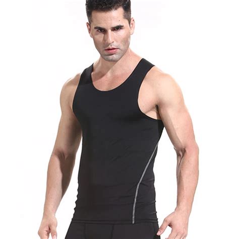 Mens Sports Tank Top Gym Exercise T Shirt Sleeveless Compression Vests