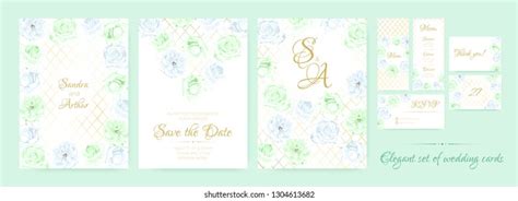 Delicate Wedding Invitation Pastel Colors Flowers Stock Vector Royalty