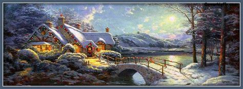 Thomas Kinkade Christmas Cottage Facebook Cover Kinkade Paintings