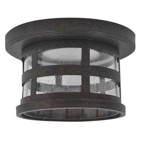 Franklite 355mm circular flush bronze and glass ceiling light. Design House Washburn Small 1-Light Rustic Bronze ...