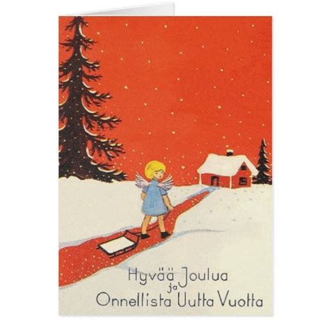Vintage Finnish Christmas And New Year Card Zazzle