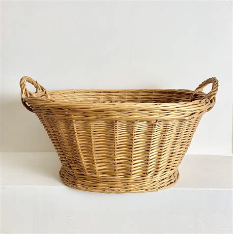 French Vintage Laundry Basket Medium Size Vintage French Basket