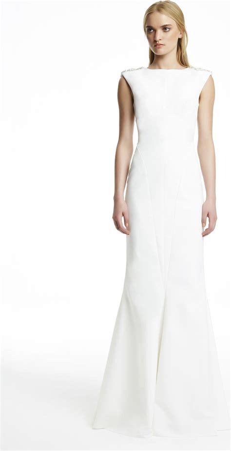 Rachel Gilbert Eliana Embellished Satin Crepe Gown Size 1 New Wedding